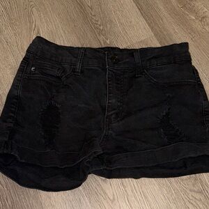Black Distressed Women's Shorts